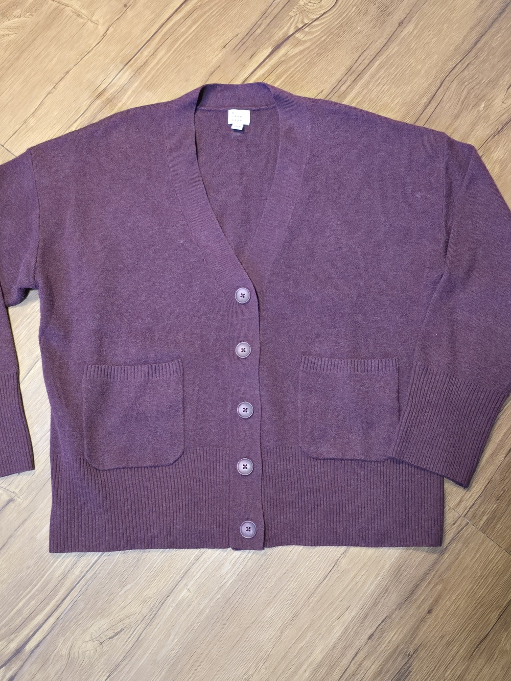 Women's Burgundy V-Neck Button Cardigan Sweater Dark Academia, Collegiate
